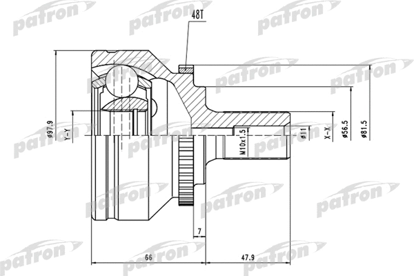 PCV1538 PATRON Шарнирный комплект, приводной вал (фото 1)