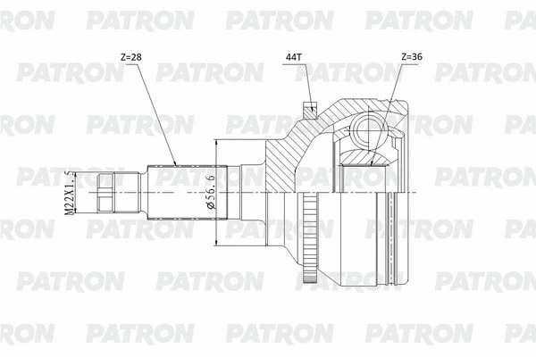 PCV1925 PATRON Шарнирный комплект, приводной вал (фото 1)
