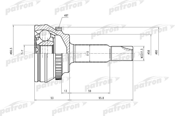 PCV2131 PATRON Шарнирный комплект, приводной вал (фото 1)