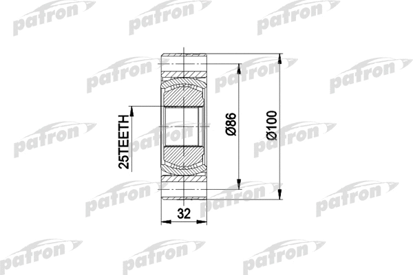 PCV2273 PATRON Шарнирный комплект, приводной вал (фото 1)