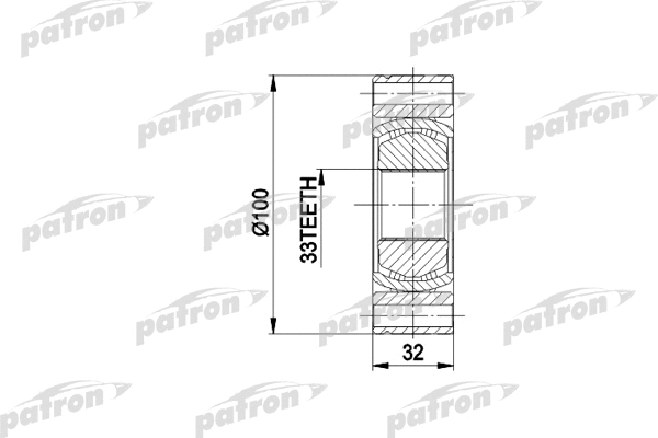 PCV3001 PATRON Шарнирный комплект, приводной вал (фото 1)