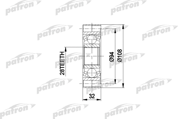 PCV3014 PATRON Шарнирный комплект, приводной вал (фото 1)