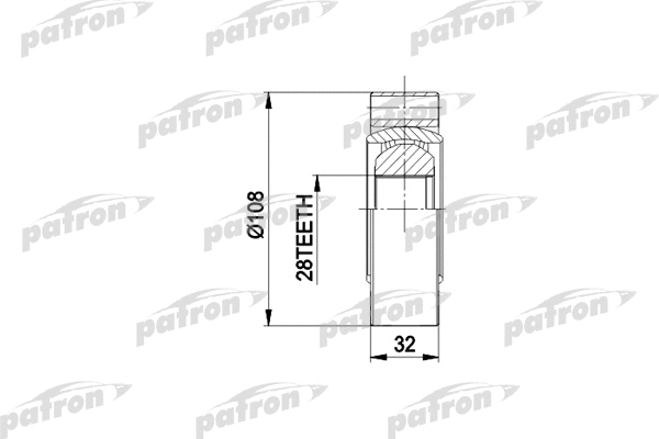 PCV3016 PATRON Шарнирный комплект, приводной вал (фото 1)