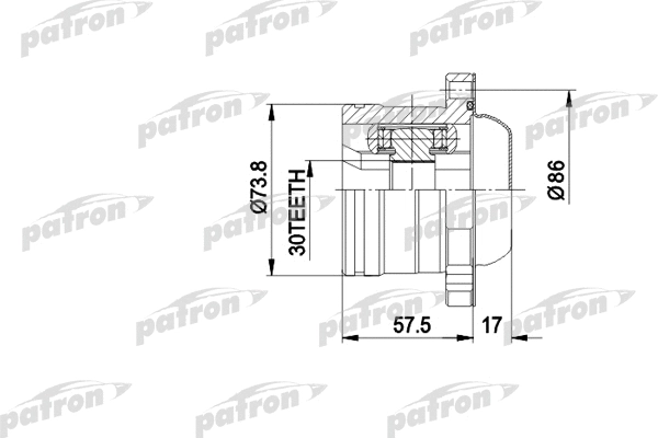 PCV5002 PATRON Шарнирный комплект, приводной вал (фото 1)