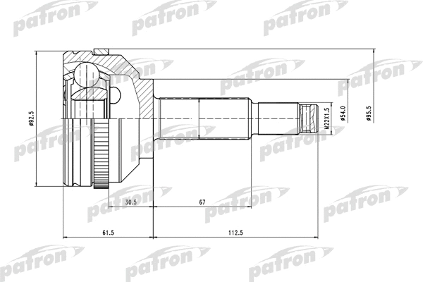 PCV6751 PATRON Шарнирный комплект, приводной вал (фото 1)
