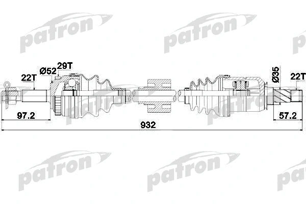 PDS0193 PATRON Приводной вал (фото 1)