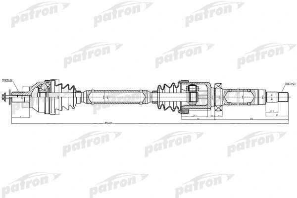 PDS0381 PATRON Приводной вал (фото 1)