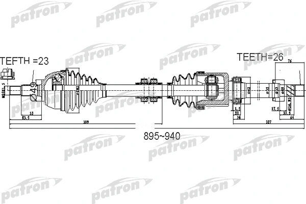 PDS0525 PATRON Приводной вал (фото 1)