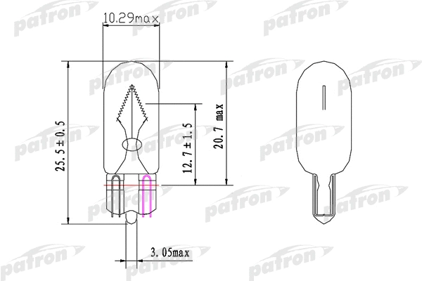 PLWY5W PATRON Лампа накаливания, фонарь указателя поворота (фото 1)