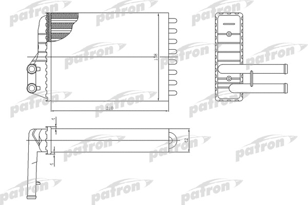 PRS2016 PATRON Теплообменник, отопление салона (фото 1)