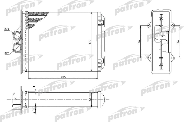 PRS2050 PATRON Теплообменник, отопление салона (фото 1)