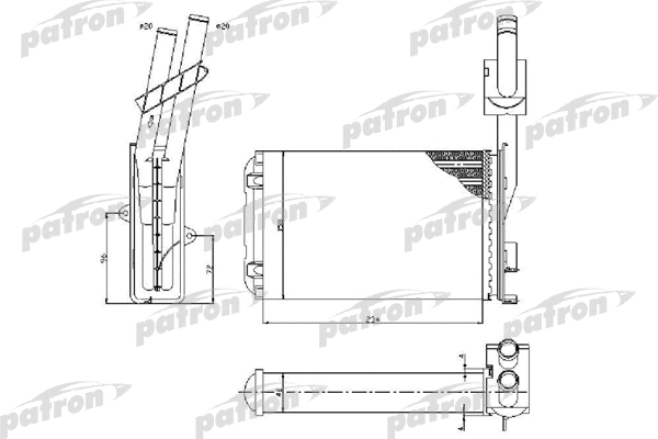 PRS2067 PATRON Теплообменник, отопление салона (фото 1)