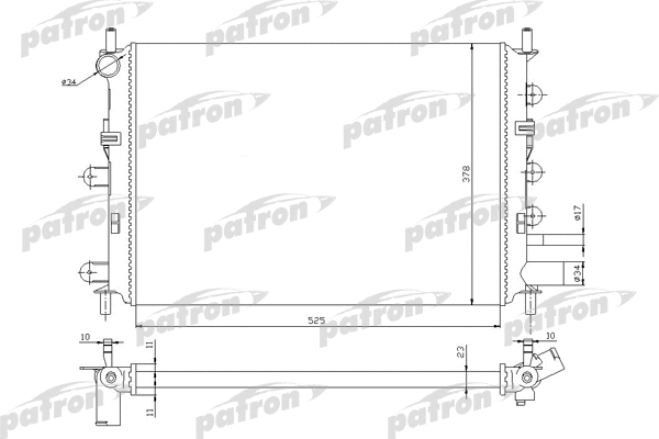 PRS3435 PATRON Радиатор, охлаждение двигателя (фото 1)