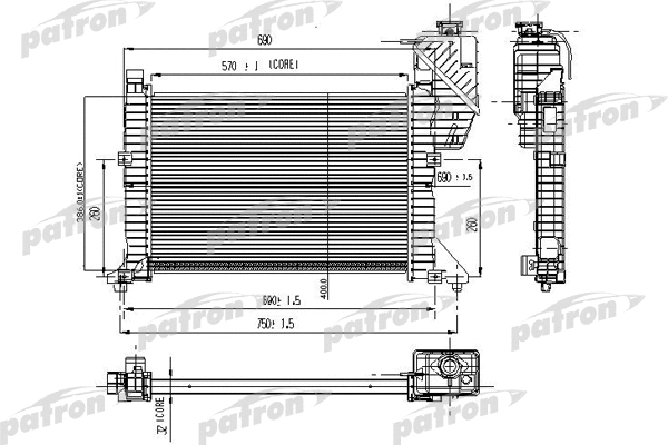 PRS3464 PATRON Радиатор, охлаждение двигателя (фото 1)