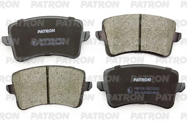 PBP1136 PATRON Комплект тормозных колодок, дисковый тормоз (фото 1)