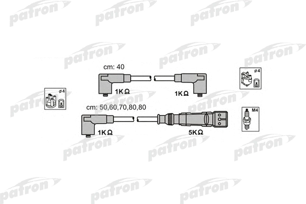 PSCI1006 PATRON Комплект проводов зажигания (фото 1)