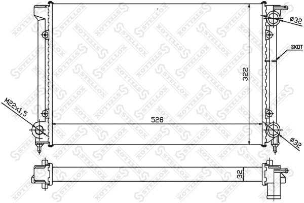 10-25000-SX STELLOX Радиатор, охлаждение двигателя (фото 1)