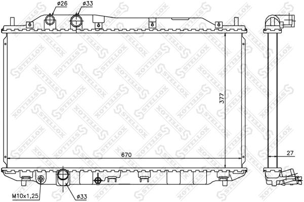 10-25421-SX STELLOX Радиатор, охлаждение двигателя (фото 1)