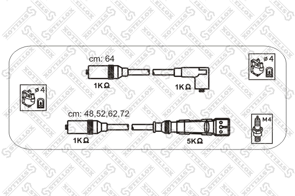 10-38083-SX STELLOX Комплект проводов зажигания (фото 1)
