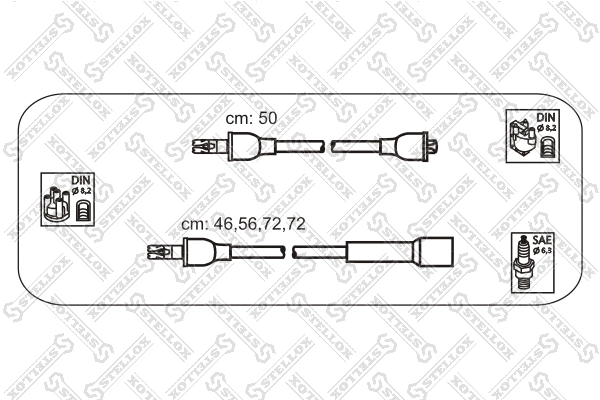 10-38105-SX STELLOX Комплект проводов зажигания (фото 1)
