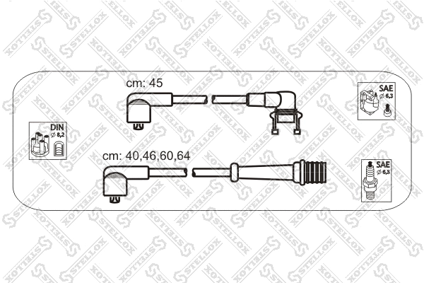 10-38163-SX STELLOX Комплект проводов зажигания (фото 1)