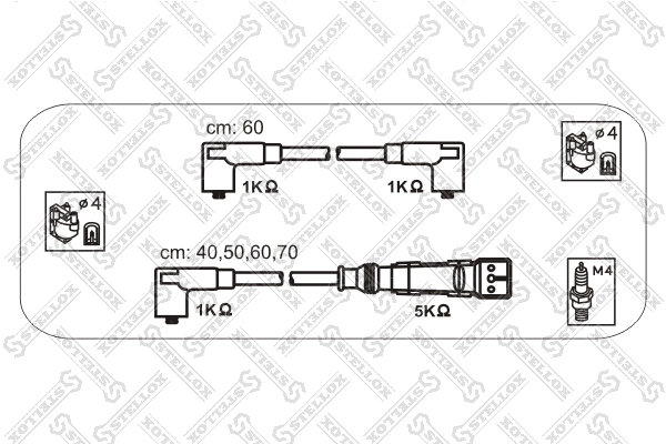 10-38338-SX STELLOX Комплект проводов зажигания (фото 1)