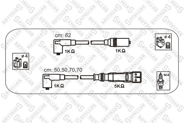 10-38455-SX STELLOX Комплект проводов зажигания (фото 1)