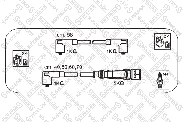 10-39054-SX STELLOX Комплект проводов зажигания (фото 1)