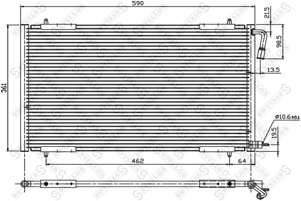 10-45002-SX STELLOX Конденсатор, кондиционер (фото 1)
