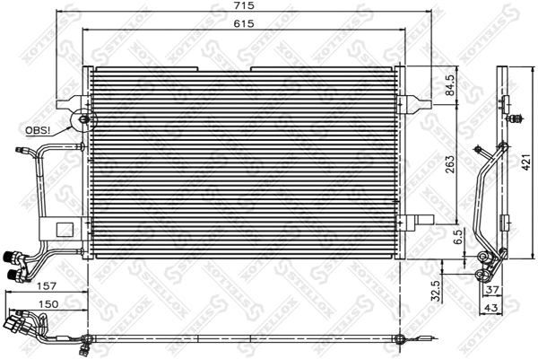 10-45006-SX STELLOX Конденсатор, кондиционер (фото 1)
