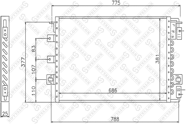 10-45082-SX STELLOX Конденсатор, кондиционер (фото 1)