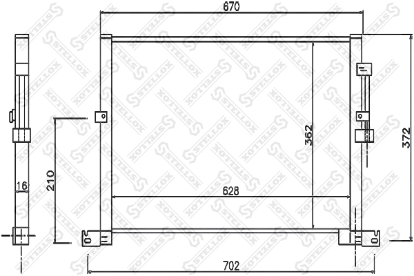 10-45110-SX STELLOX Конденсатор, кондиционер (фото 1)