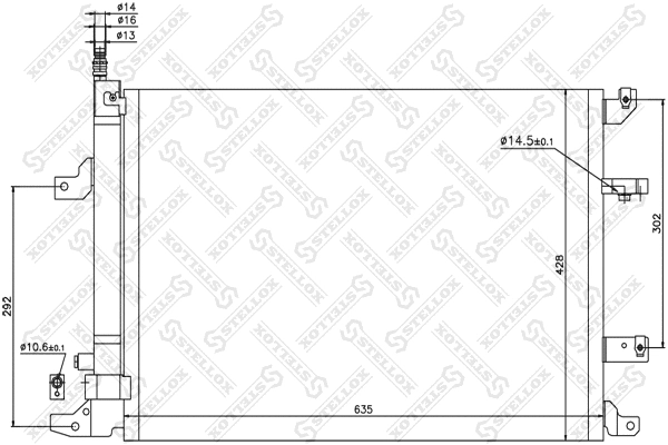 10-45214-SX STELLOX Конденсатор, кондиционер (фото 1)