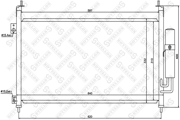 10-45564-SX STELLOX Конденсатор, кондиционер (фото 1)