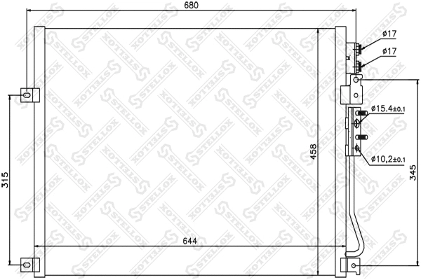 10-45576-SX STELLOX Конденсатор, кондиционер (фото 1)