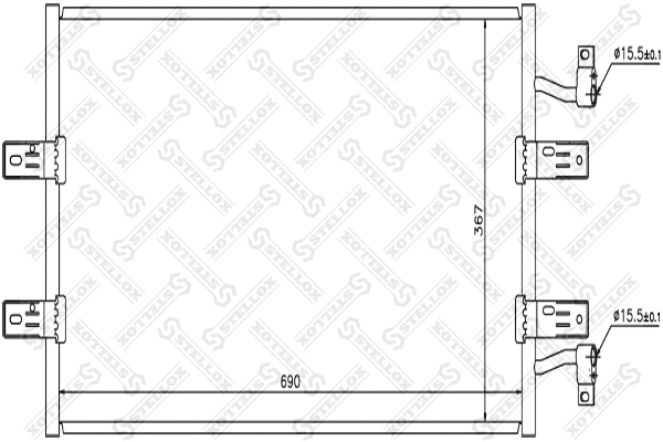 10-45667-SX STELLOX Конденсатор, кондиционер (фото 1)