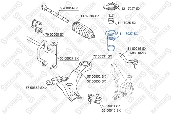 11-17027-SX STELLOX Защитный колпак / пыльник, амортизатор (фото 2)