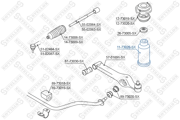 11-73026-SX STELLOX Защитный колпак / пыльник, амортизатор (фото 1)
