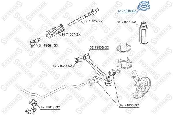 12-71019-SX STELLOX Опора стойки амортизатора (фото 2)