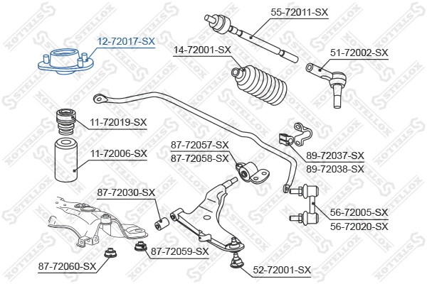 12-72017-SX STELLOX Опора стойки амортизатора (фото 2)