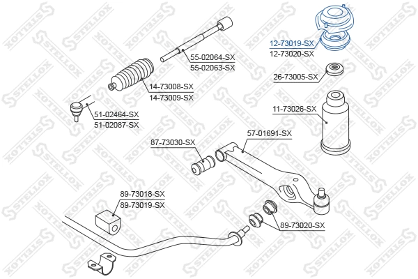 12-73019-SX STELLOX Опора стойки амортизатора (фото 1)
