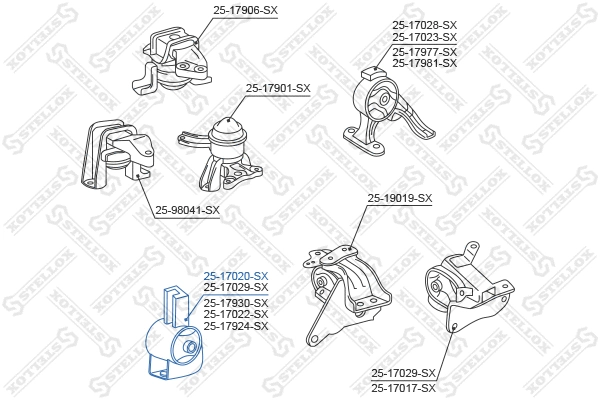25-17020-SX STELLOX Подвеска, двигатель (фото 2)