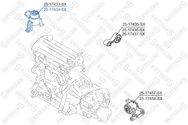25-17434-SX STELLOX Подвеска, двигатель (фото 2)