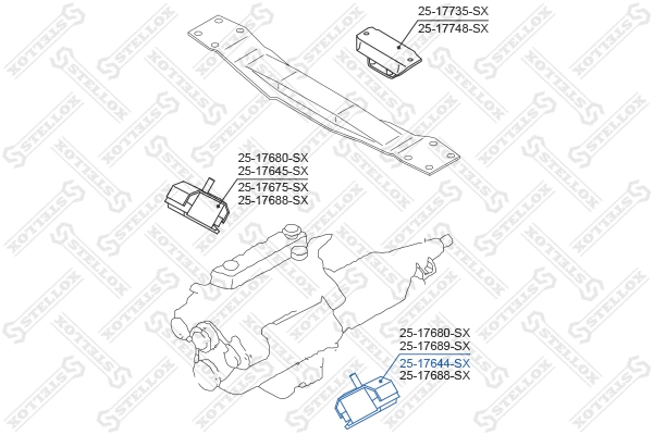 25-17644-SX STELLOX Подвеска, двигатель (фото 2)