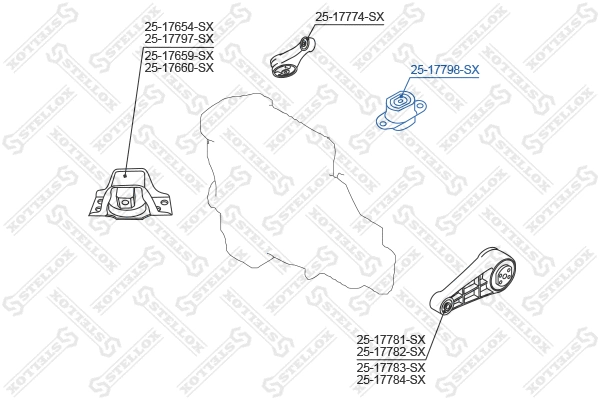 25-17798-SX STELLOX Подвеска, двигатель (фото 2)