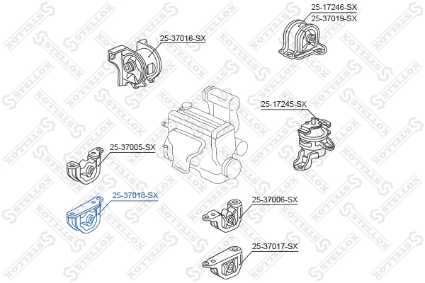 25-37018-SX STELLOX Подвеска, двигатель (фото 2)