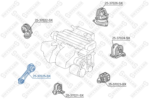 25-37025-SX STELLOX Подвеска, двигатель (фото 2)