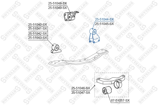 25-51044-SX STELLOX Подвеска, двигатель (фото 2)