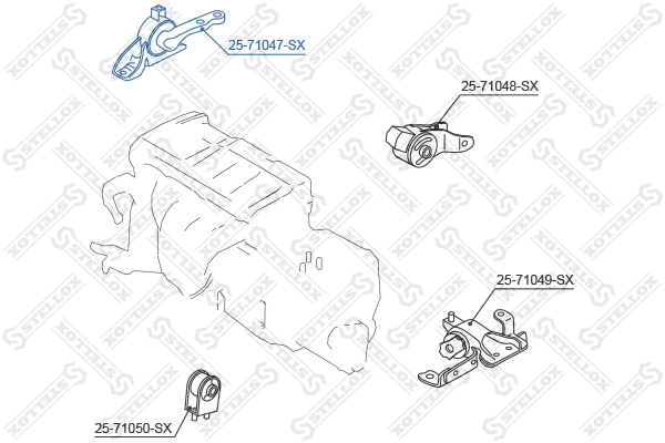 25-71047-SX STELLOX Подвеска, двигатель (фото 2)