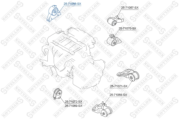25-71066-SX STELLOX Подвеска, двигатель (фото 2)